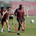 Sangante se marcha tocado de la sesión de trabajo del Sevilla FC de este martes